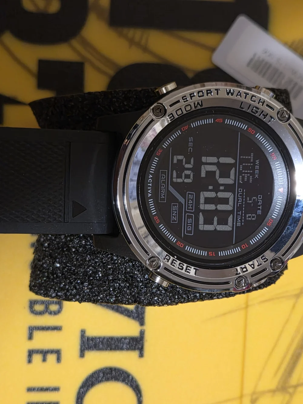 Blue Dial Digital Sport Smartwatch with Black Band